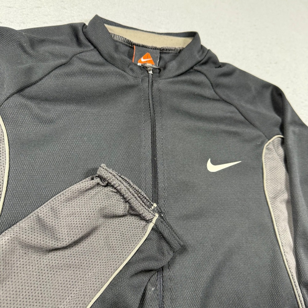 Nike ACG Vintage Cycling Jersey Mens Medium Black Grey 1/4 Zip Made in USA